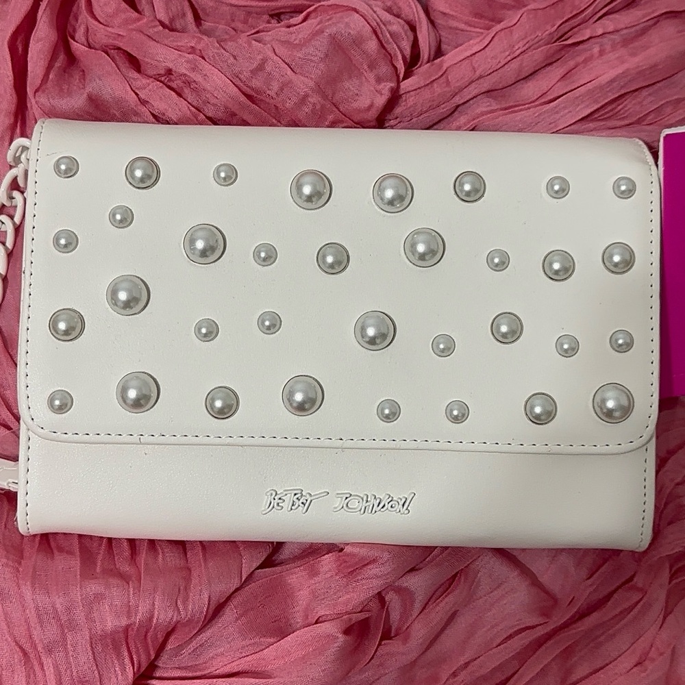 Betsey Johnson White Wallet on a String